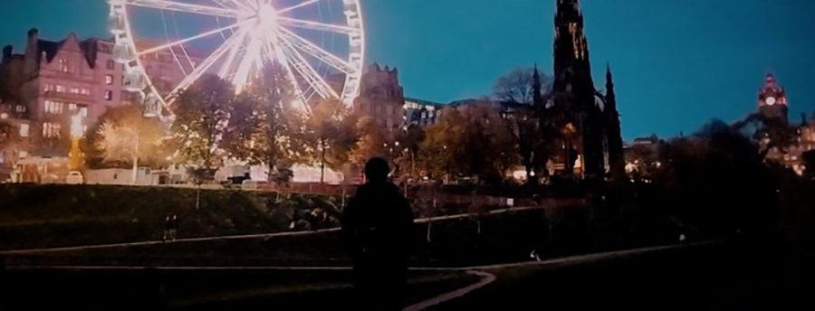 A view along Princes Street in Edinburgh near student workplaces