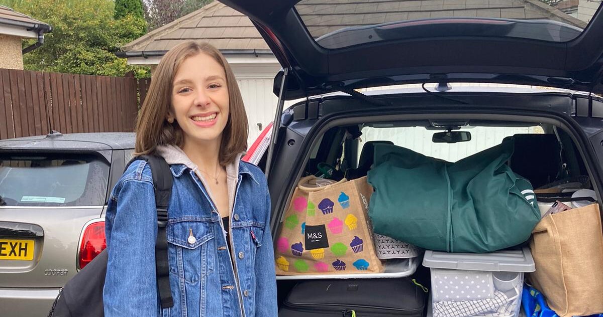 Bags and boxes packed for moving into university accommodation