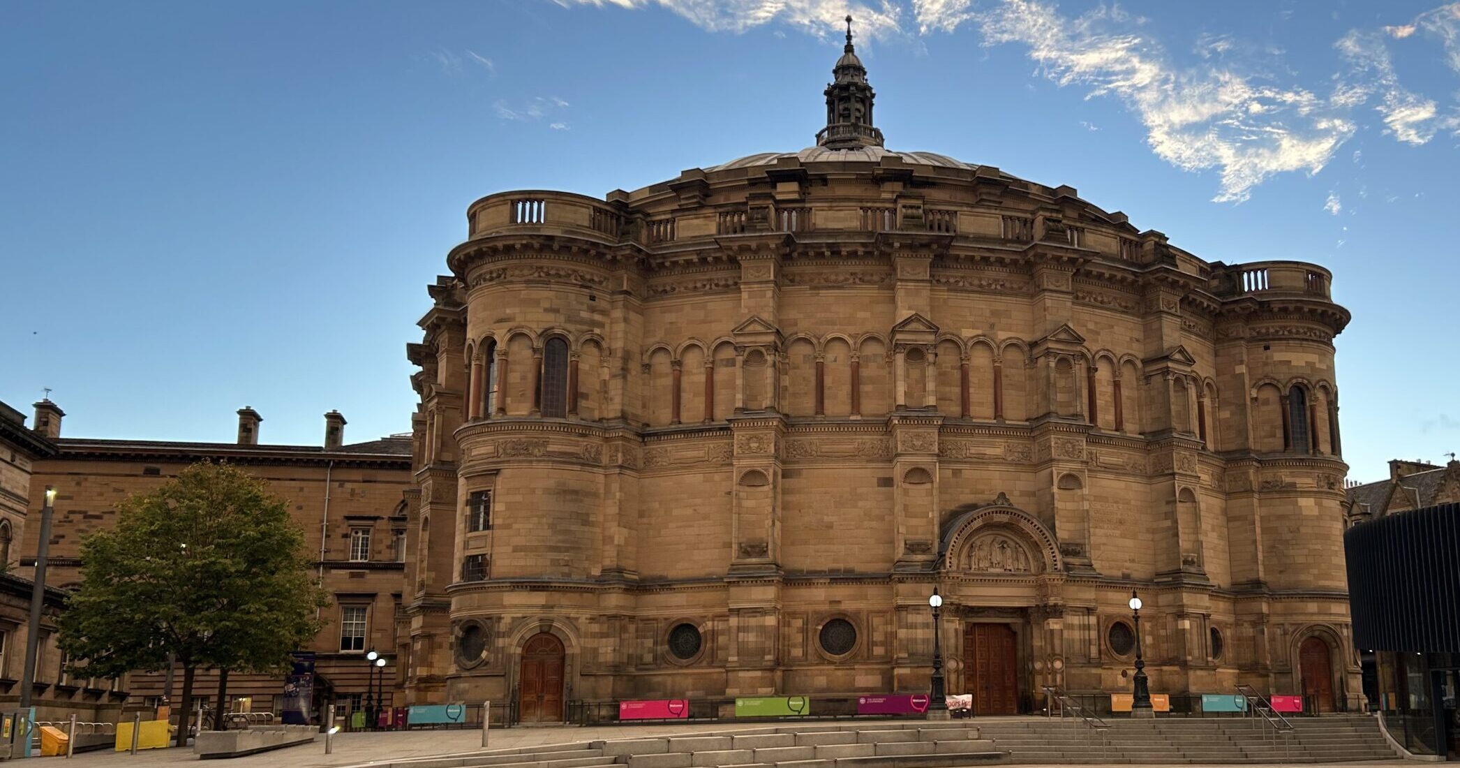 Students gathered near McEwan Hall in Edinburgh