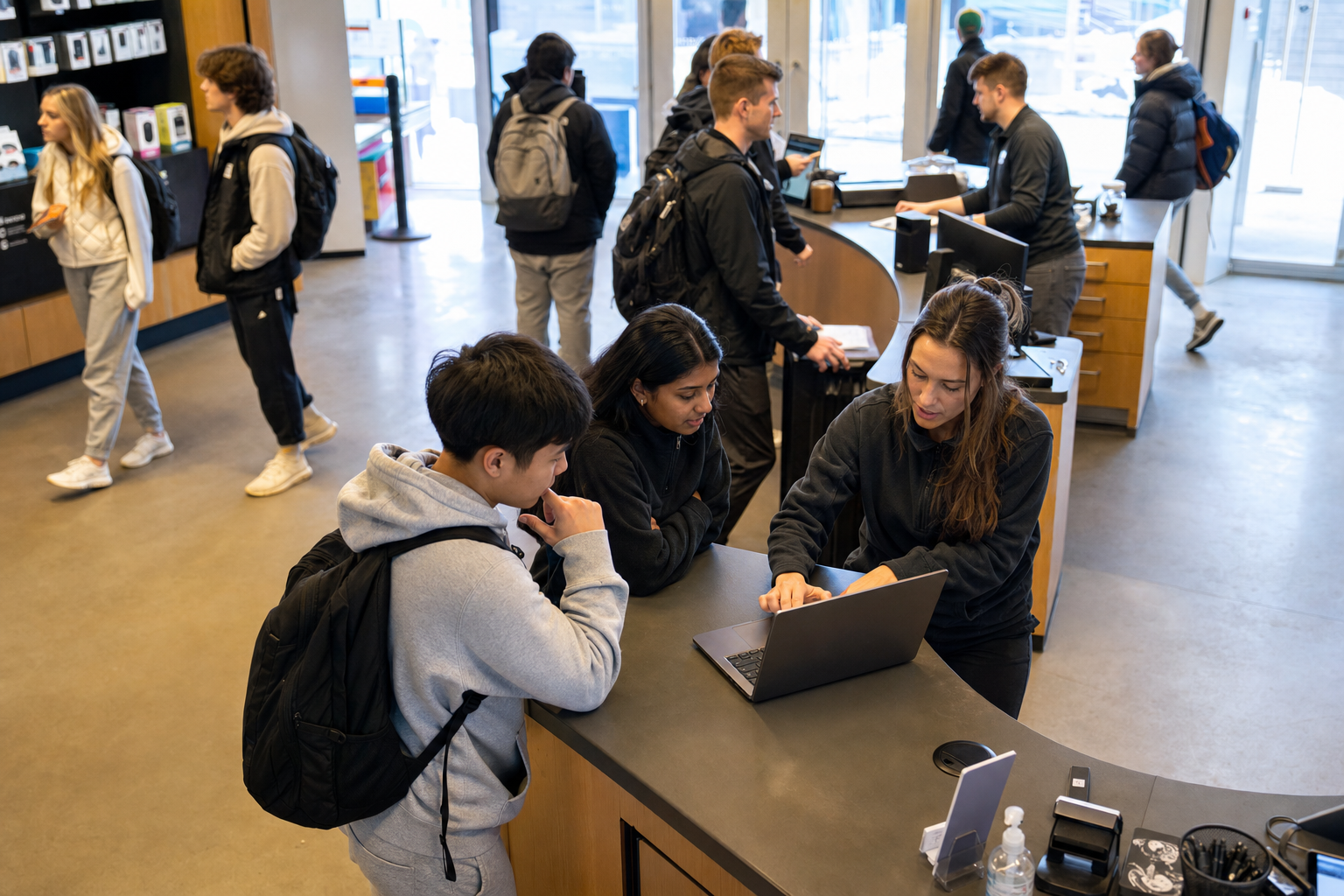 Student comparing academic program requirements with a serviceable laptop