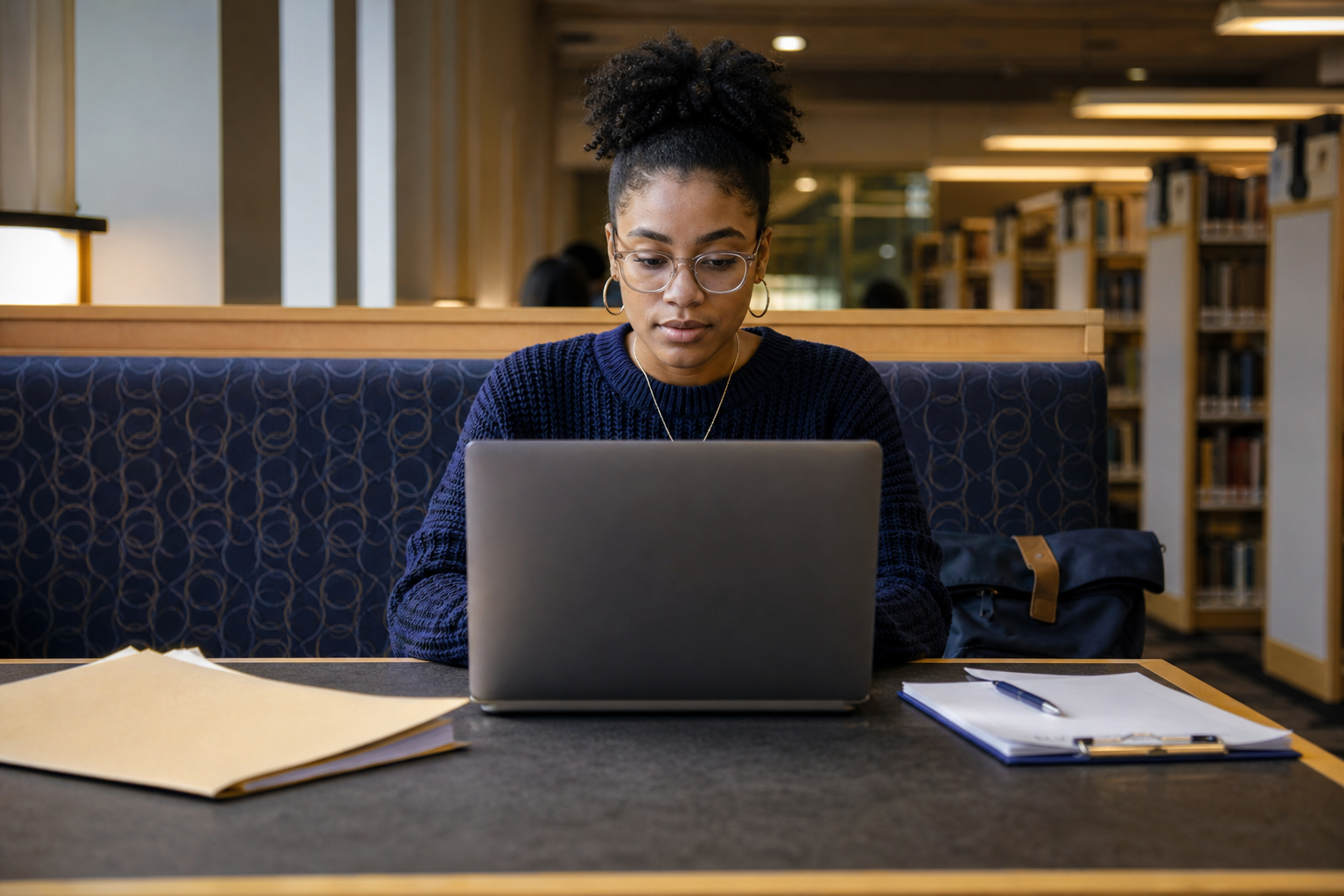 Returning college student completing a FAFSA renewal with a deadline checklist